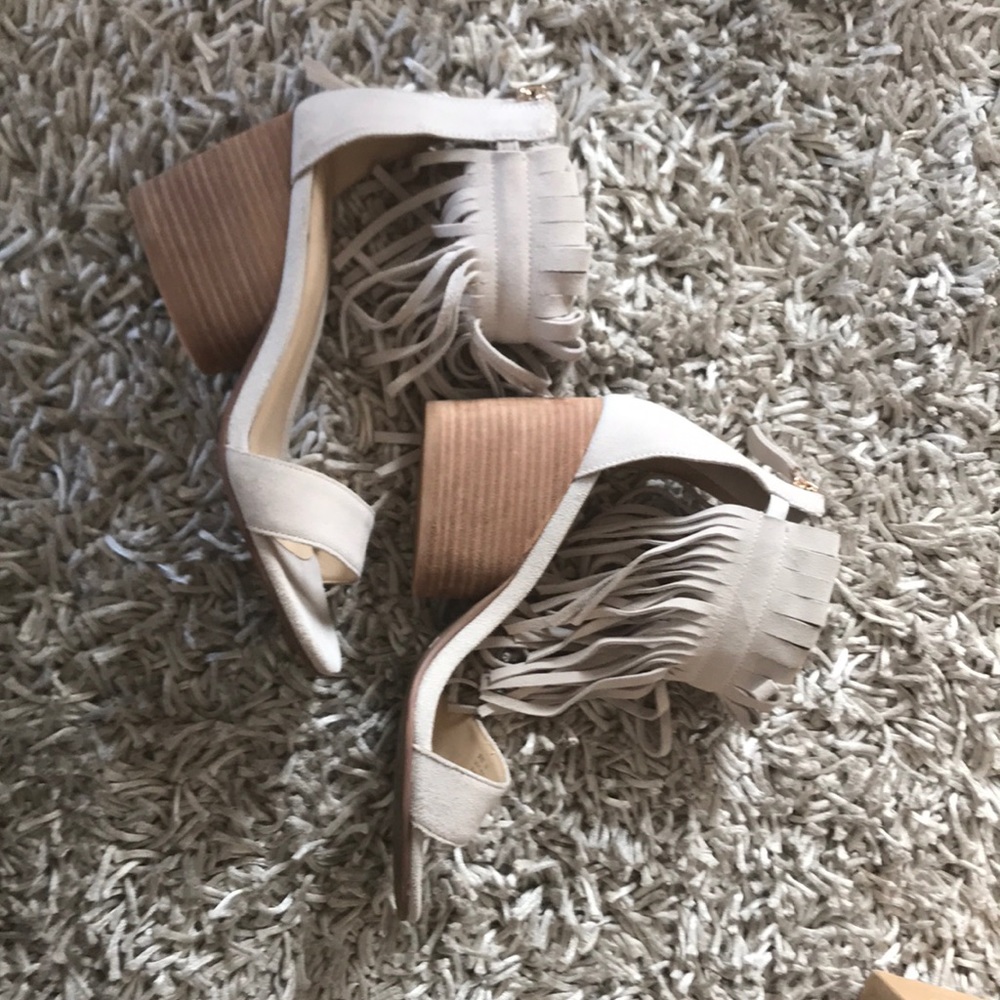 Matiko suede stacked heel sandal booties